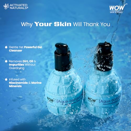 Image of WOW Skin Science Aqua-Banger Face Wash | Hydrating Face Cleanser with Watermelon, Hyaluronic Acid & Omega | Gentle, Non-Drying Formula | Deeply Hydrates & Refreshes Skin | All Skin Types | 150ml