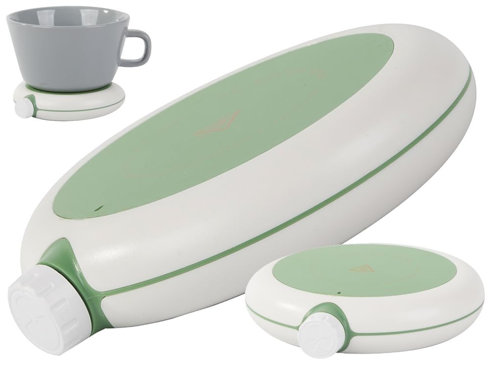 Chauffe-tasses électrique avec agitateur magnétique, chauffe-tasses USB-C 10 W pour café, thé et cacao, plaque de maintien au chaud avec LED et bouton rotatif, antidérapant pour bureau, bureau à