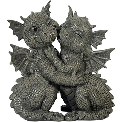 MC Gartenfigur Gartendrache - Modell Liebespaar - Fantasy Figur Deko Drache Garten