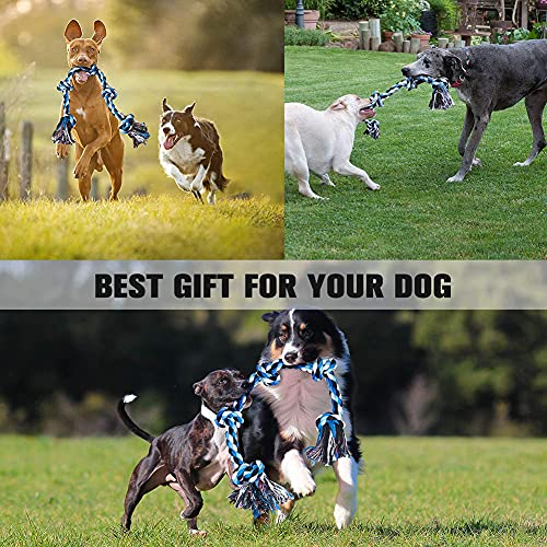 LUXMAY Hundespielzeug unzerstörbare Seil für Starke große Hunde, Hundeseil Spielzeug, 92 cm 5 Knoten, Seil für Aggressive Kauen, Interaktives Seil für mittlere und große Hunderassen - Image 5