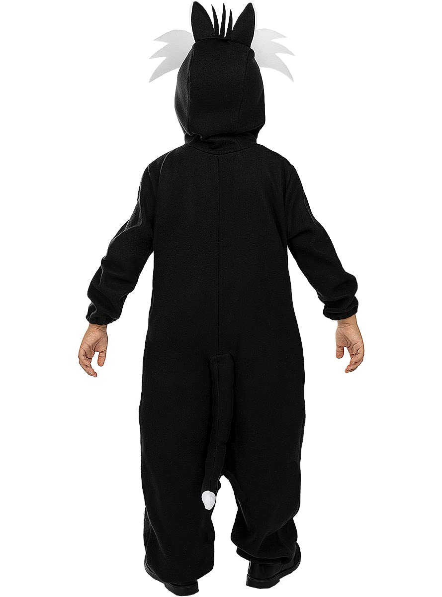 Funidelia | Costume di Silvestre - Looney Tunes per bambina e bambino Cartoni Animati, Sylvester the Cat - Costume per Bambini e accessori per Feste, Carnevale e Halloween - Nero