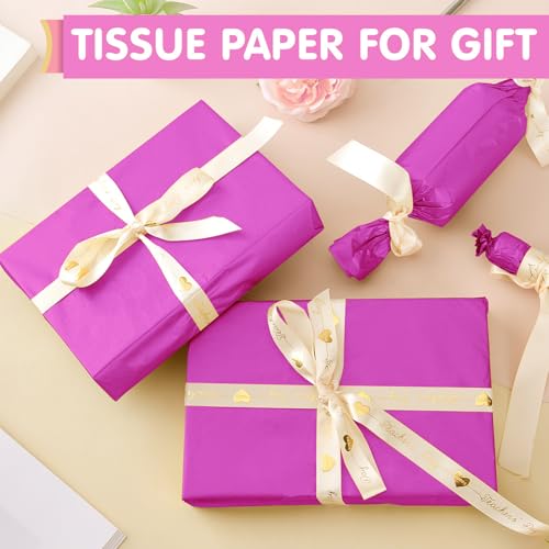 Image of Purple Tissue Paper for Gift Bags - 30 Sheets of Purple Wrapping Tissue Paper Bulk Packaging Paper for Weddings Birthday DIY Project Christmas Gift Wrapping Crafts Decor (14 x 20 Inch)