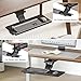 PEGZONE Keyboard Tray Under Desk with Storage Drawer, Height Adjustable Keyboard Tray Slide Out Swivel Tilt, Ergonomic Under Desk Mount Keyboard & Mouse Holder for Gaming Home Office, 25x11'', Black