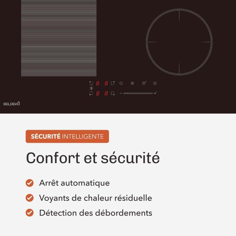 BELDEKO Plaque Induction 4 Feux Flex 7200W - Marque Française