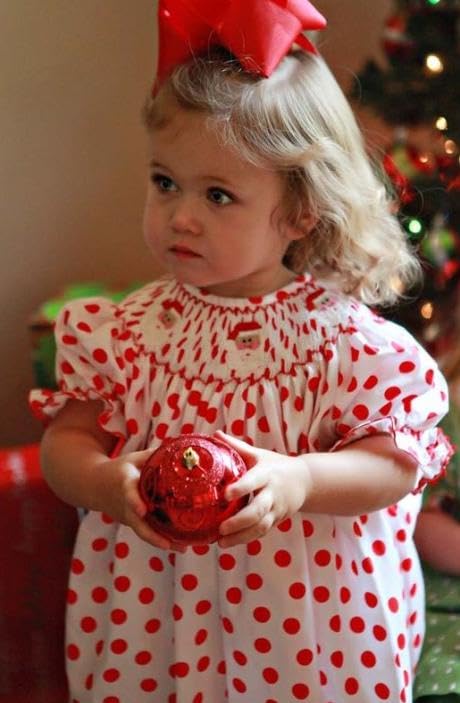 My First Christmas Baby Girl Outfit Newborn Toddler Santa Smocked Bubble Romper Cute Christmas Clothes2