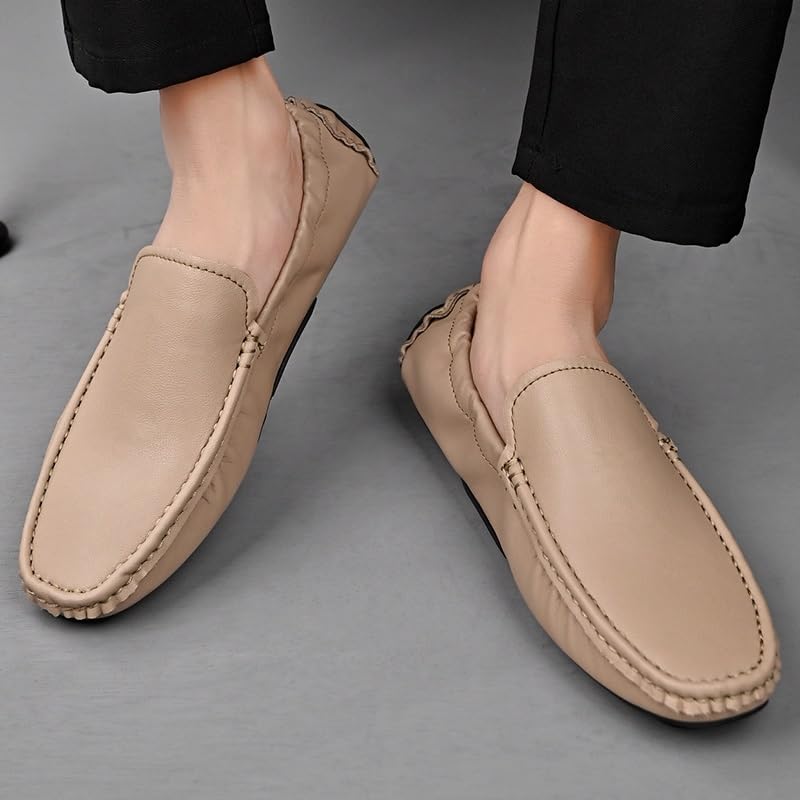 Men's Loafers Square Toe Faux Leather Driving Style Loafer Flat Heel Flexible Slip Resistant Party Classic Slip-on4
