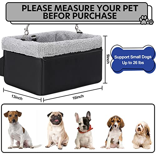 NOVOLAB Puppy Car Seat Upgrade Deluxe Portable Pet Dog Booster Car Seat with Clip-On Safety Leash,Perfect for Small Pets up to 26lbs - Thumbnail 7