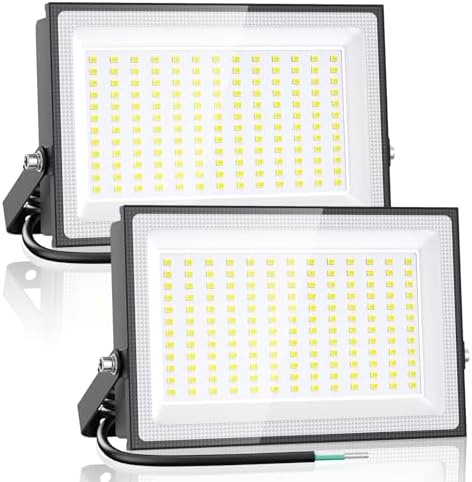 Onforu 150W LED Outdoor Spotlight, 12000LM Super Bright Security Light, IP66 Waterproof Outdoor Spotlight, 2 Pack 6500K Daylight White LED Outdoor Lights for Court.