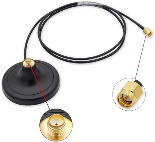 CORONIR Magnetic Mounting Base for GSM 3G 4G 5G Antenna with 10ft WiFi Extension Cable for 4G LTE WiFi Router Gateway Modem Hotspot Adapter Mobile Cell Phone Signal Booster Cellular Amplifier 1Pack