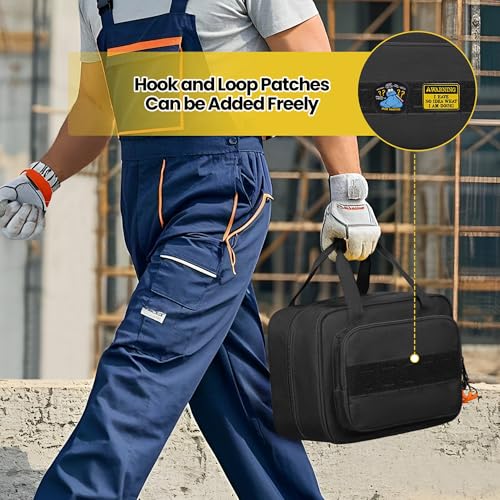 Image of Rexmica Carrying Bag Compatible with Fluke Digital Multimeter /325 Clamp Multimeter, Electric Tester Tool Storage Bag with Multiple Pockets for Electrician (Bag Only)
