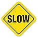 ifloortape Heavy Duty Adhesive Vinyl Black Slow Safety Floor Sign, 17 Inch Visual Signage for Industrial Areas