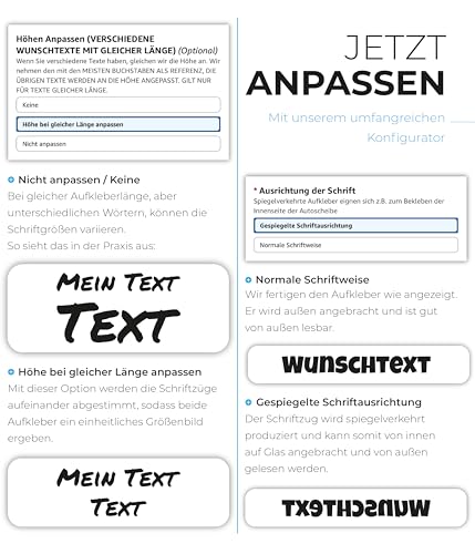 Blackshell® Wunschtext Aufkleber Auto Motorrad Fahrrad Boot - klebt auf jeder glatten Oberfläche - Aufkleber selbst gestalten - 10cm bis 200cm Länge - Auto Aufkleber Buchstaben Aufkleber car sticker