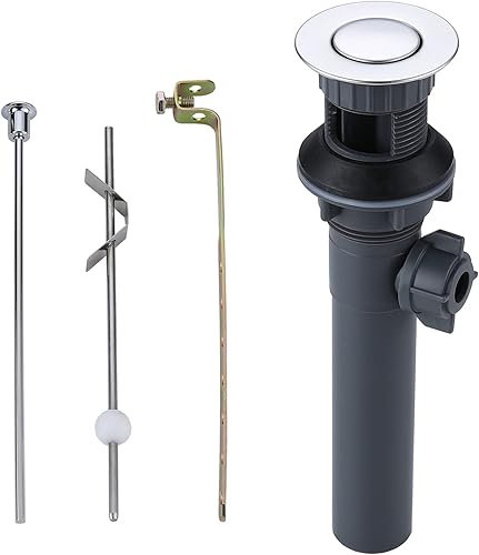 Miniatura 13 de Drenaje de fregadero de baño sin desbordamiento, tapón emergente ARCORA de oro cepillado para fregadero de recipiente con botón de clic