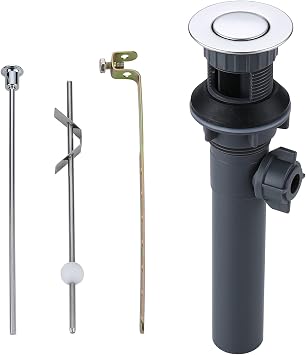 Bathroom Sink Drain with Lift Rod, ARCORA Sink Drain with Overflow, Chrome Drain Stopper for Vessel Sink