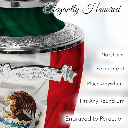 Image of Mexican Flag Cremation Urns for Human Ashes Adult Man & Urns for Ashes