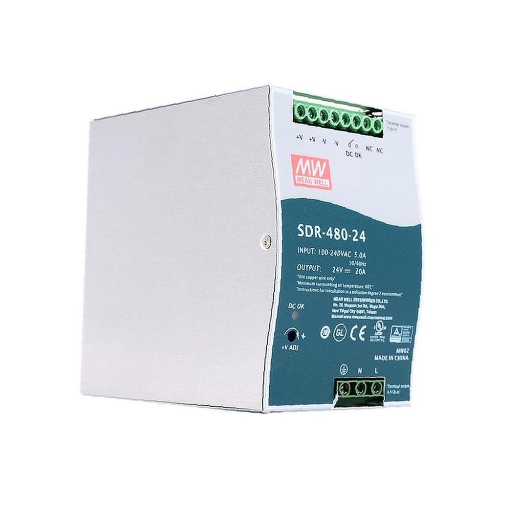 Amazon | DINレール PS 480W 24V 20A SDR-480-24 Meanwell AC-DC SMPS