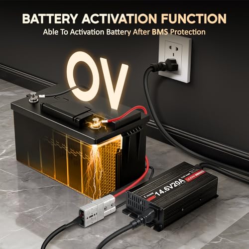 YILEIDE 12V 20A Lithium Battery Charger 14.6V LiFePO4 Battery Charger with Anderson Connector for Deep Cycle Batteries of RV, Boat, Off-Grid and Solar Systems by YILEIDE - Image 5