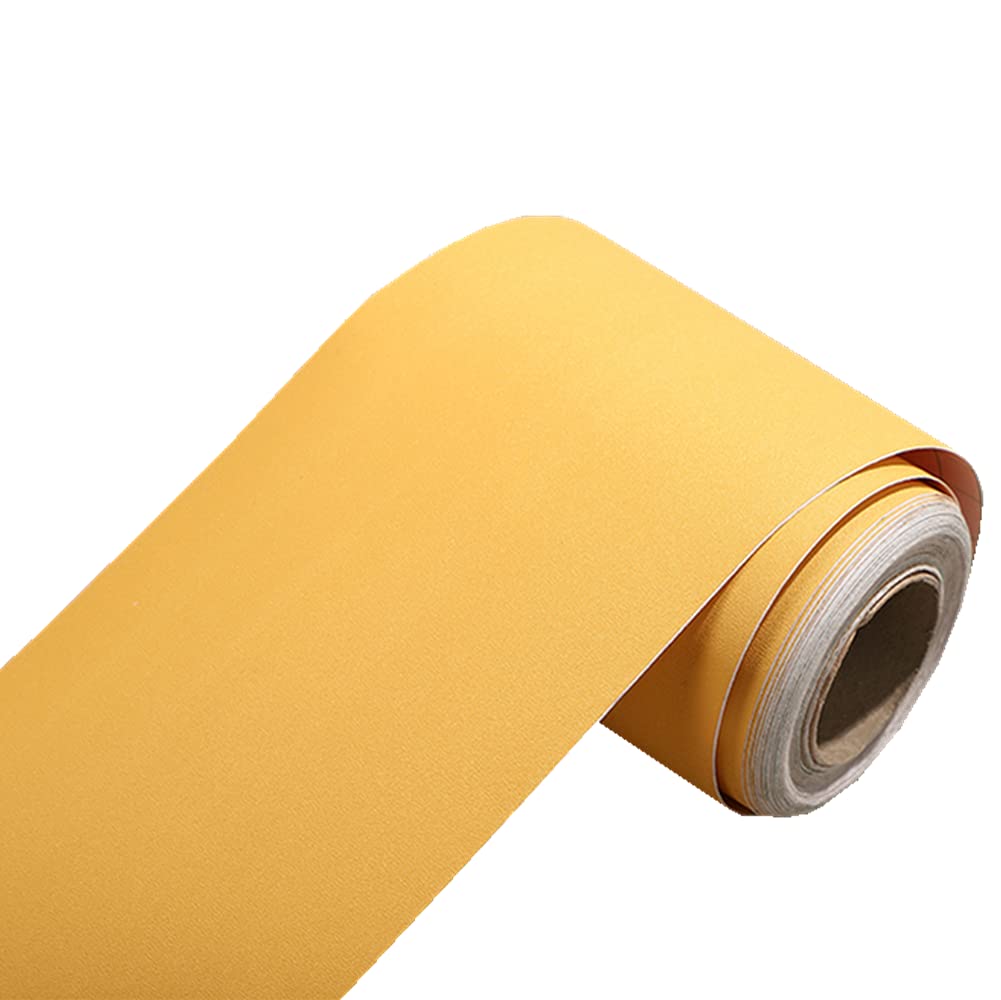 NB Self Adhesive Solid Color Frosted Wallpaper Border Stick Waterproof Wall Border Easy to Apply Kitchen Bathroom Tiles Sticker 4 x 196inch (Dark Yellow)