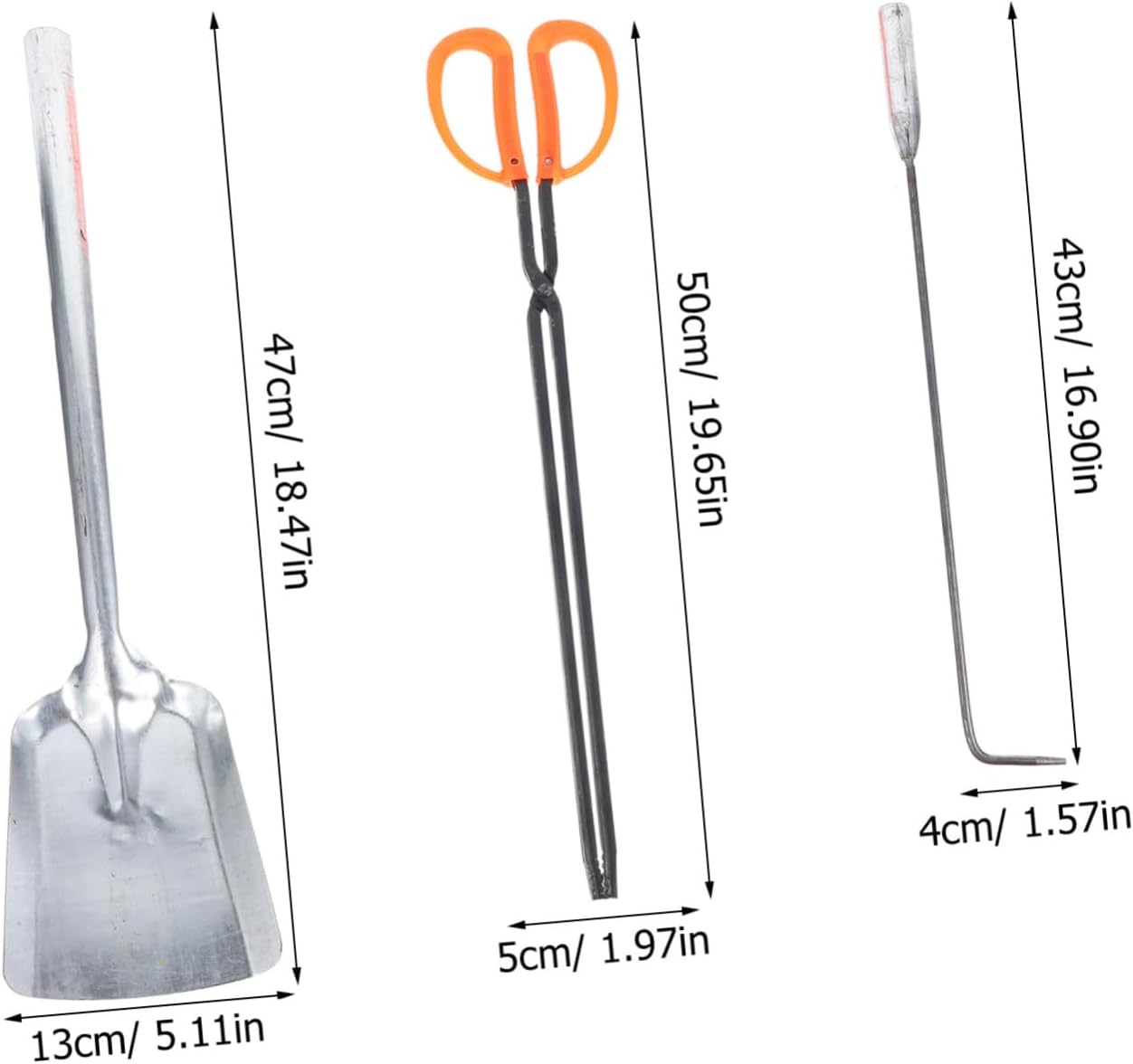 Fire Poker Coal Spoon Fire Pliers Fireplace Tools Modern Design Rustless Material Easy to Store