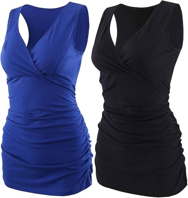COLOMI Maternity Nursing Tank Top Sleeveless Pajama Tops Nursing Cami Sleep Bra for Breastfeeding