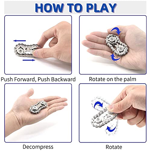 Yeefunjoy Fidget Chain Sensory Toys, Single Finger Smooth Fast Bearings Bike Chain Gears Hand Fidget Rotating - Image 4
