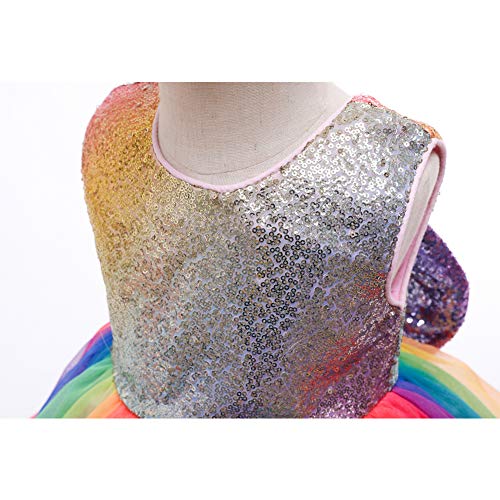 LZH Babymeisjesjurk, feestjurk, kinderen, bloemenjurk, strik, kinderjurk, tutu, bloem, verjaardagsfeest, bruidsjurk met… - Image 5