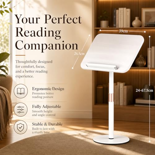 Image of Sunchhaya Book Stand for Reading, Writing, Painting II Book Reading Stand Adjustable Height-Angle with Extra Height, Music Stand, Note Stand [ YD-17 (68 CM) ]