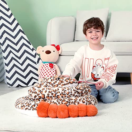 Ikasa Giant Snake Stuffed Animal Plush Toy,Large Rattlesnake Cute Jumbo Soft Toys,Huge Big Size Fluffy Plushy Fat Oversized Plushie,Gifts For Kids Girls Boys Girlfriend Children (106 Inches, Brown) #TOP5