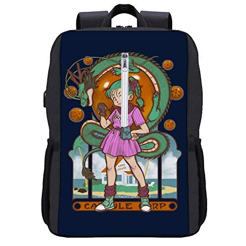 Dragon Ball Z Bulma Shenron Mochila para portátil con puerto de carga USB