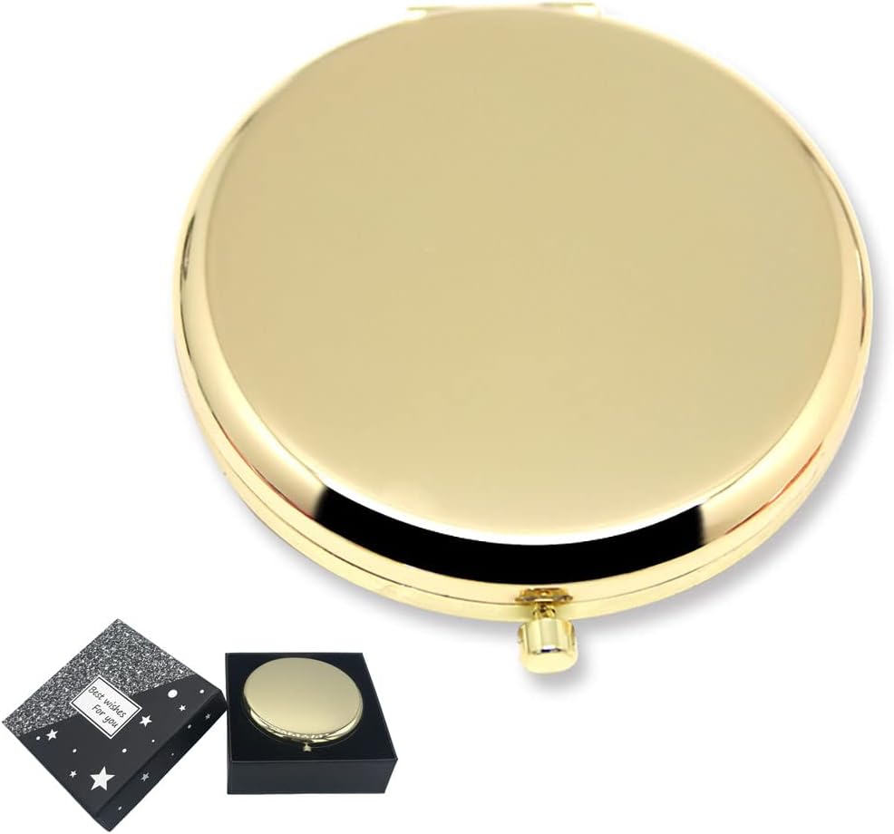 WOOYALIN Magnifying Compact Cosmetic Mirror 2.75 Inch Round