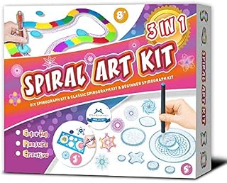 MC CHENMEI® 3 in 1 Spiral Art kit Includes Beginners' Spirograph Kit, Classic Spirograph Kit, DIY Color Track Spirograph Kit, Gift for Kids
