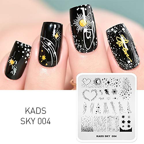 KADS Nail Art Stamping Plates Set Image Template Stencils Meteor Pattern with Stamping Plates Holder Case Organizer (SK004) - Image 7