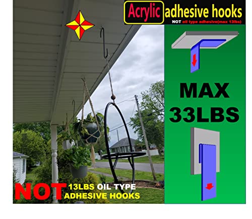 33Lbs Adhesive Sticky Hooks For Hanging On Wall Or Ceiling, Heavy Duty, Traceless, No Damage(10Pcs) #TOP1