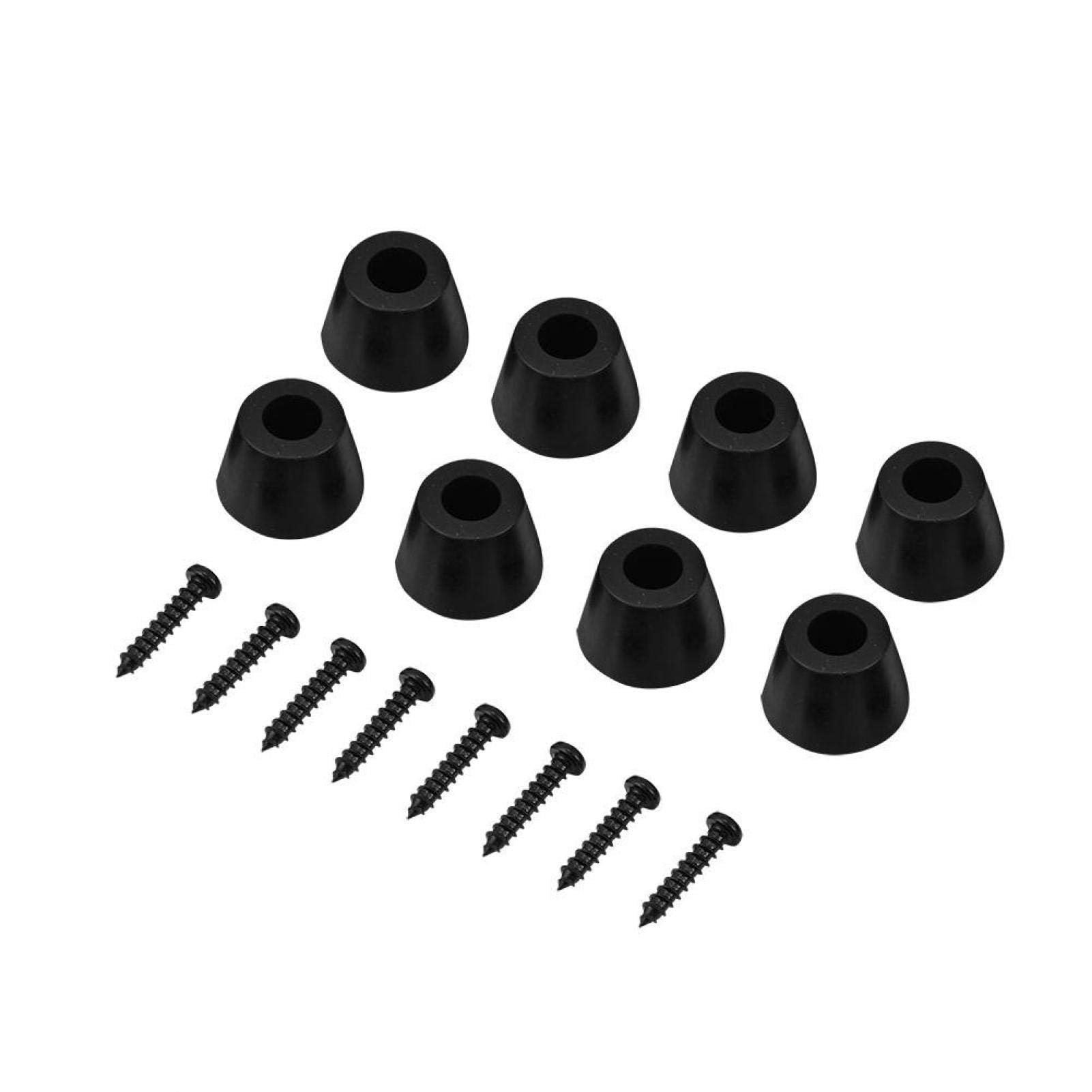 4 Pairs Speaker Rubber Feet Anti-Vibration Base Pad Stand for Speaker Guitar Amplifier w/Screws 30x20mm