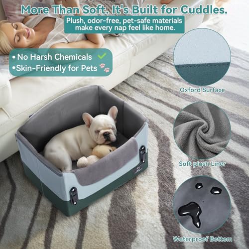 Image of A 4 Pet Dog Booster Car Seat, Under 25 lbs, Patent Buckles