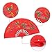 Pwshymi Decorative Folding Fans, Tai Chi Bamboo Fan,For Sale Chinese Handheld Fan Martial Arts Training Fans Kung Fu Bamboo Silk Fan Right Hand for Wushu Dance Practice New Year Mom and Dad Entre