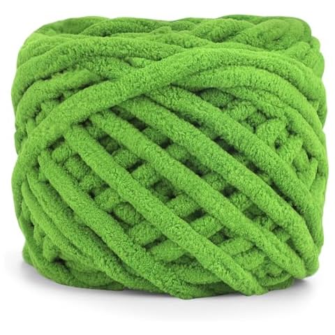 Tikjiua Chunky Chenille Yarn, Soft Thick Fluffy Yarn for Hand Knitting, Plush Yarn for Crocheting, 46Yds Velvet Crochet Yarn for Making Blankets Weaving DIY Craft Cover