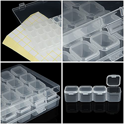 12PCS Diamond Painting Storage Containers 28 Grid Diamond Arts Storage Containers Plastic Rhinestone Organizer with Label Diamond Arts Container for Diamond Painting Accessories Storage by JMIATRY - Image 7