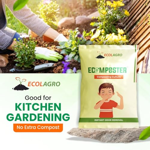 Image of EcoLagro Ecomposter Powder 250g | Kitchen Waste Compost Maker & Organic Waste Decomposer for Home Compost Bin | Odor Control Compost Accelerator for Food Scraps & Wet Waste | Pack of 1