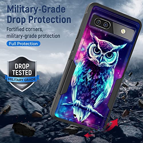 KJFHDJFDH for Pixel 7 Pro Case,Dual Layer Hybrid Heavy Duty Rugged Shockproof Hard PC +Soft Silicone Protective Case for Google Pixel 7 Pro 5G 6.7”,Galaxy Owl - image 6