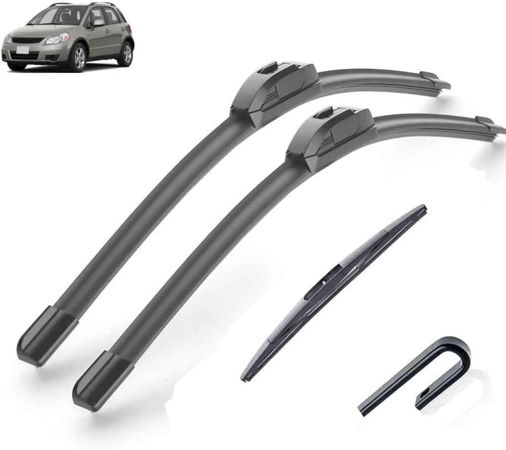 DZTYNKO Car Windscreen Wiper Blades Set for Suzuki SX4 S-Cross 2013-2020 26in+14in+10in, Front Window Wipers for Clear Visibility, Replacement Wiper Blades