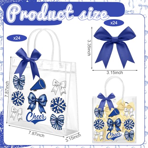 Vicenpal 24 Sets Clear Cheer Cheerleader Gift Bag with Handle, Navy Blue by Vicenpal - Used condition - Image 2