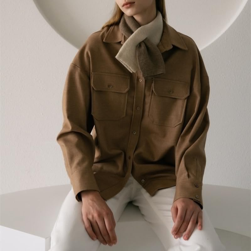 Knit Triangle Scarf Pull Through Scarf for Women Short Keyhole Scarf Y2k Old Money Aesthetic Accessories4