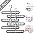 Produktbild OnlineTek Kleiderbügel Platzsparende,6 Stück 9 Löcher Magic Kleiderbügel Faltbare Kleiderbügel Multi Bügel hänge Organizer,Schrank Kleiderbügelhalter(Grau)