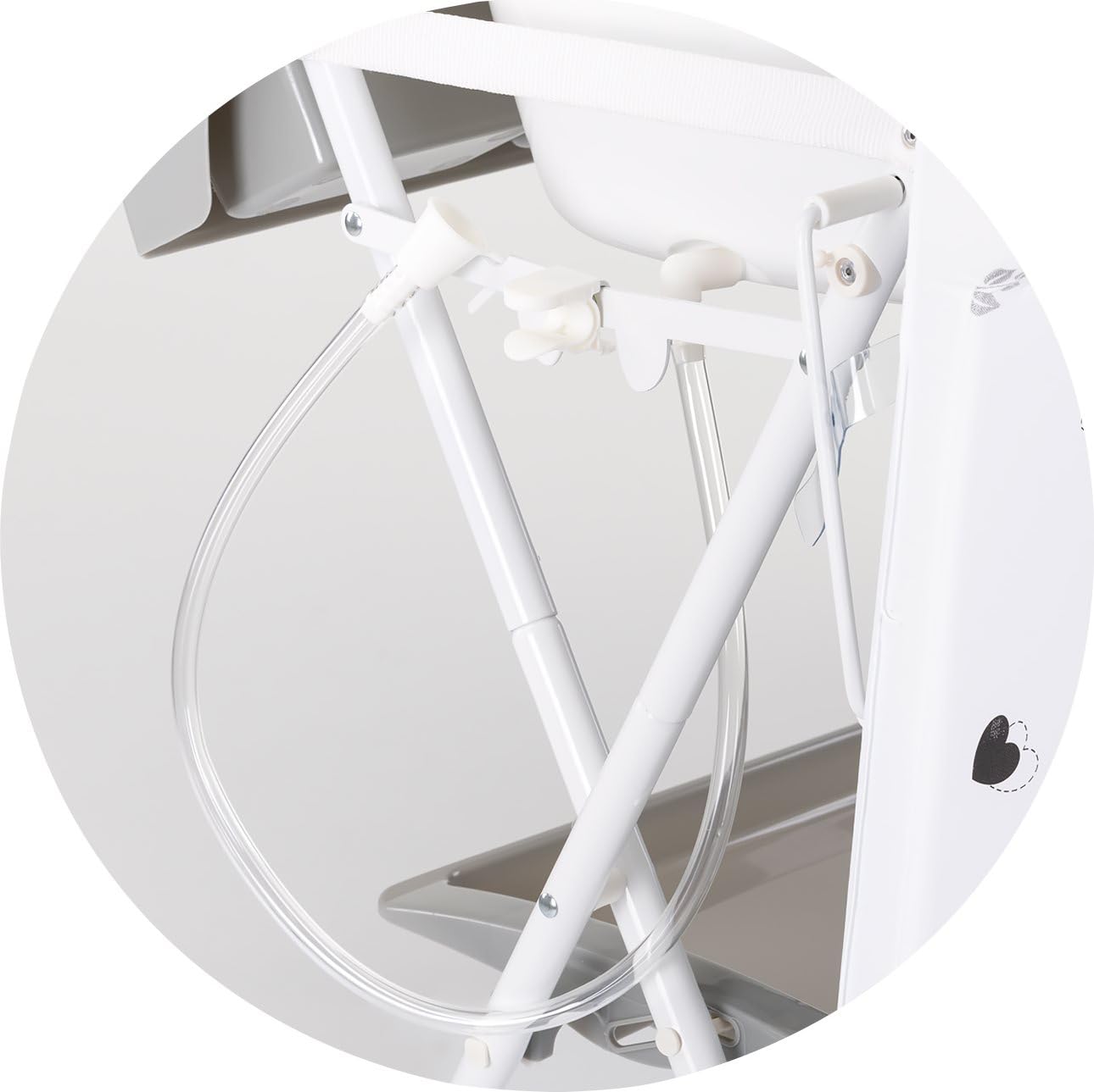 Chipolino Babywanne Wickeltisch 2 in 1 Aqua Zubehörfach klappbar Ständer Stopfen grau