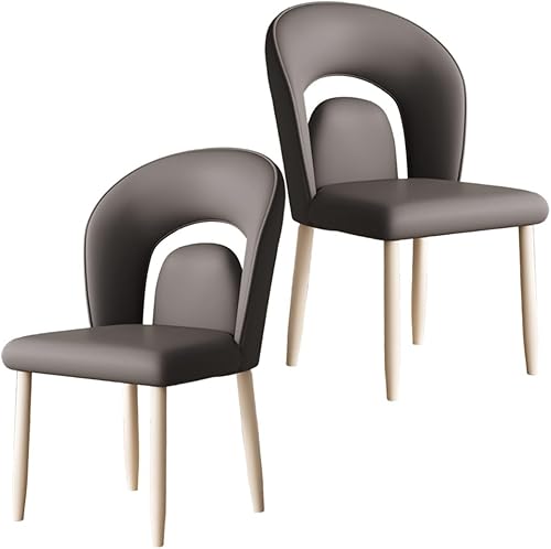 Miniatura 36 de YVYKFZD Leather Dining Chairs, Kitchen Chairs Set with Curved Back, Upholstered Dining Room Chair, Armless Comfy Side Chair, for Living Room,