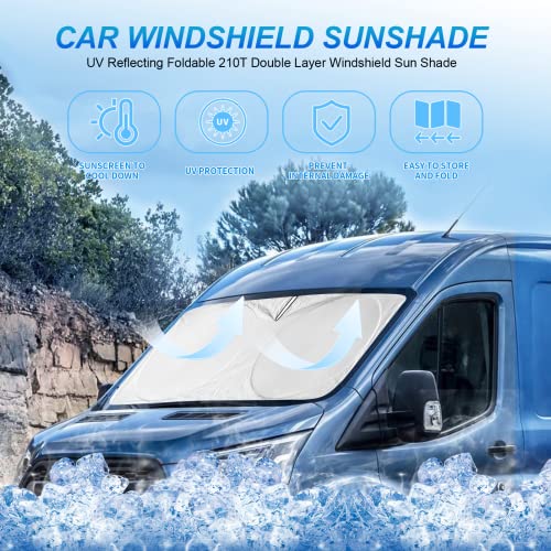 Image of Windshield Sun Shade for Ford Mustang Mach-E 2021-2025 2026 Sunshade Cover