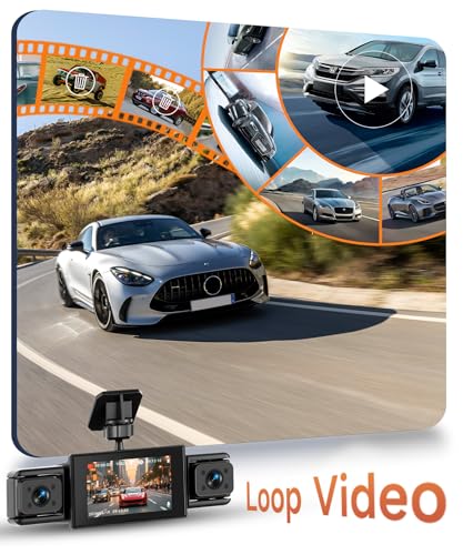 Rimoody 4 Canales Dashcam para Coche 360°, 4 1080P Delantera y Trasera Izquierda Derecha, 3 Pulgadas IPS Dash CAM 1080P con Visión Nocturna IR/Vídeo en Bucle/24H Monitor/Asistencia de Estacionamiento - imagen 3