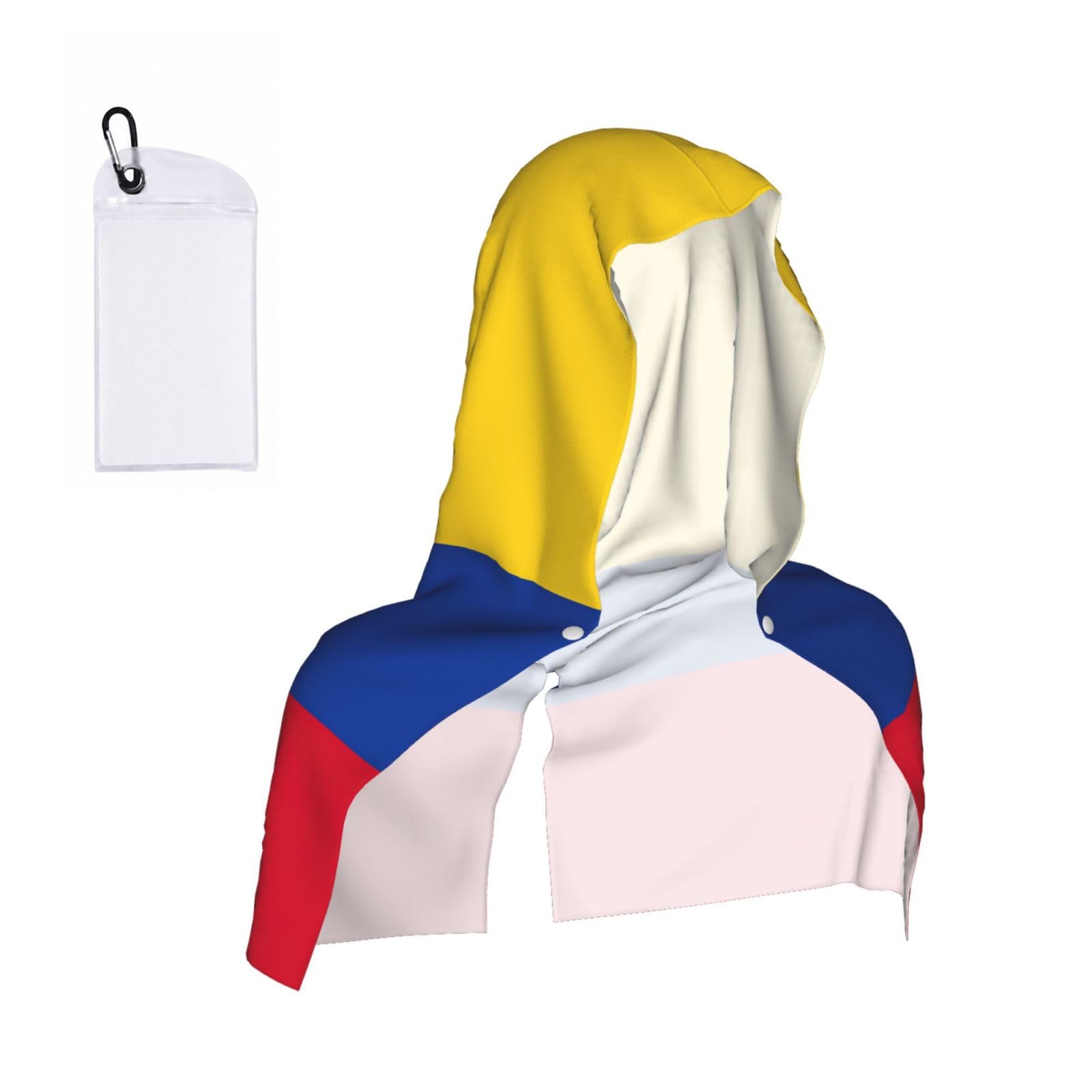 DUWAA Flag Of Colombia Print Cooling Hooded Sports Towel, 30×60cm Quick Drying Summer Cool Head Wrap For Neck And Face
