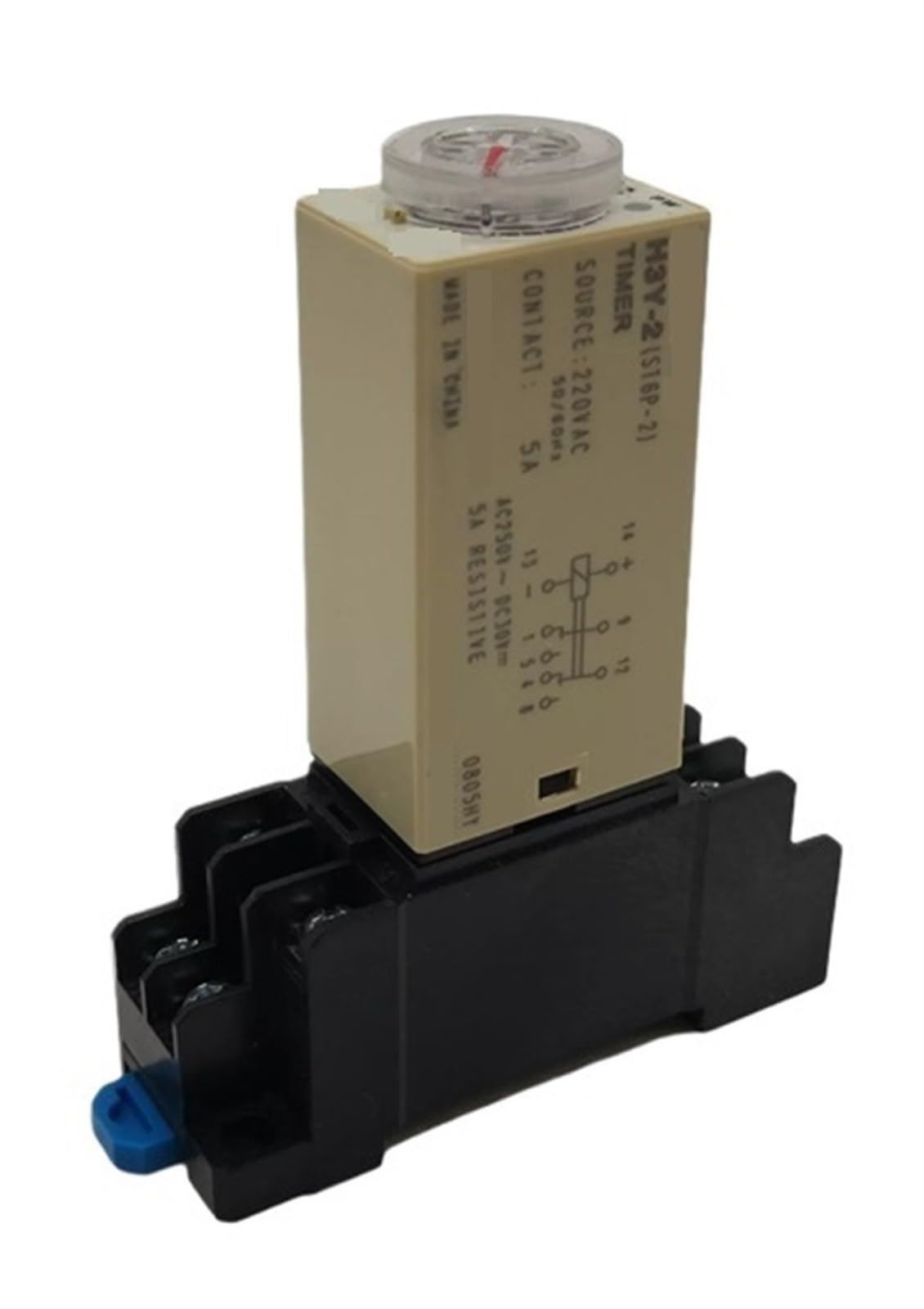 Relais temporisé H3Y-2 AC220V avec prise pour commande de circuit
